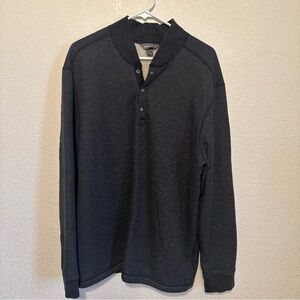 Eddie Bauer Sweater Mens Extra Large Gray Fleece Sherpa Outdoor Snap Sweatshirt